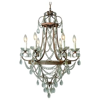 Palais Restoration 6 Light Chandelier Rustic Finish with Crystals