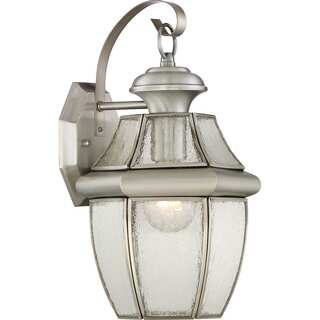 Quoize Newbury with Seedy Glass Large Silver Wall Lantern