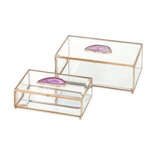 Maison Glass and Agate Boxes - Set of 2