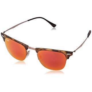 Ray-Ban Clubmaster Light Ray RB8056 Unisex Tortoise/Brown Frame Red Mirror Lens Sunglasses