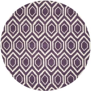 Safavieh Handmade Chatham Purple/ Ivory Wool Rug (7' Round)