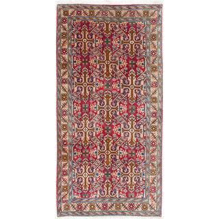 ecarpetgallery Hand-knotted Antique Shiravan Red Wool Rug (4'11 x 10')