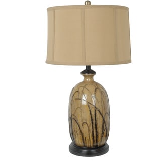 Crestview Collection 28-inch Green, Brown, Cream, and Mustard Table Lamp