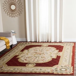 Safavieh Hand-hooked Easy to Care Ivory/ Red Rug (9' x 12')