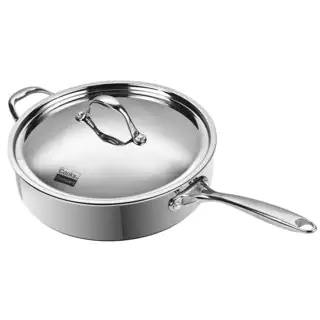 Cooks Standard Multi-Ply Clad 10.5 Inches Deep Saute Pan with Lid, 4 Quart, Stainless Steel