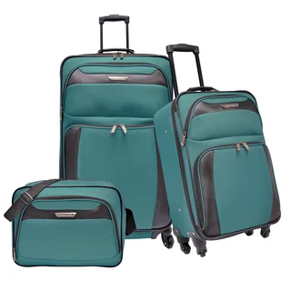 Traveler's Choice Richmond 3-piece Expandable Spinner Luggage Set in Teal