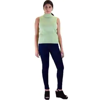 Skinny Fit French Terry Jegging and Sleeveless Turtle Neck Sweater 2-piece Outfit
