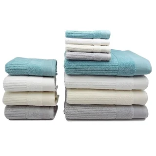 Home Fashion Designs Diamante Collection Premium 6-piece Turkish Cotton Ribbed Towel Set