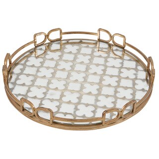 Metal and Glass 16-inch Tray