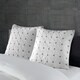 INK+IVY Jane White Embroidered Tufted Cotton Percale 26 x 26-inch Euro Sham Hidden Zipper Closure - Thumbnail 1