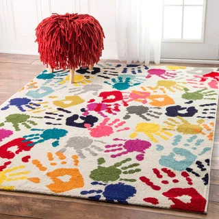 nuLOOM Contemporary Handprint Collage Multi Rug (5'x 8')