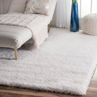 nuLOOM Soft and Plush Cloudy Solid Shag White Rug (6'7 x 9')
