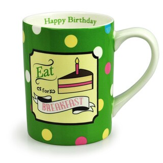 Kityu Gift Eat Cake for Breakfast Ceramic 16-ounce Mug