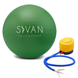 Burst Resistant Green Exercise Stability Ball With Pump