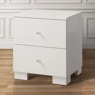 Furniture of America Isobelle Modern White 2-drawer Nightstand