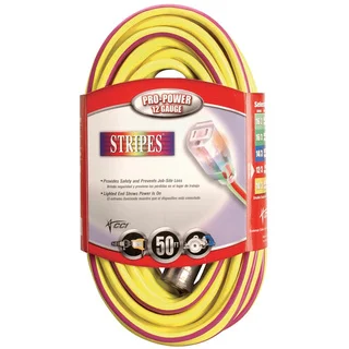Coleman Cable 02549-22 100' Yellow & Purple 12/3 Outdoor Extension Cord