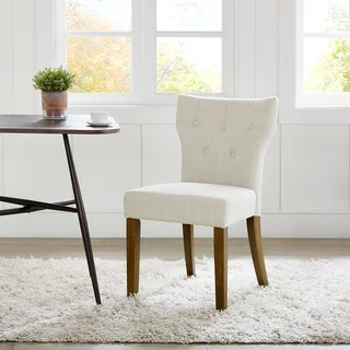 Madison Park Hayes Cream Tufted Back Dining Chair 2-Piece Set