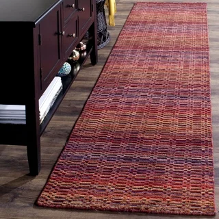 Safavieh Handmade Himalaya Red/ Multicolored Wool Stripe Runner Rug (2'3 x 6')