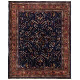 Sarouk Blue / Red New Zealand Wool Rug (9' x 10')