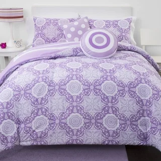 Lavender Medallion Reversible 5-piece Comforter Set