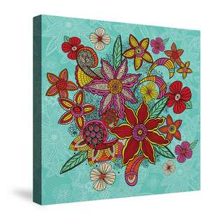 Laural Home Boho Flowers Turquoise Canvas Wall Art