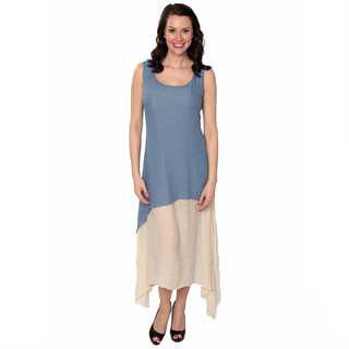 Nancy Yang Women's Linen-Blend Layered Tunic Sidetail Dress
