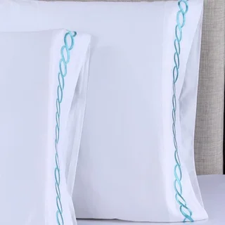 Affluence Home Fashions 600 Thread Count Embroidered Pillowcase Sets