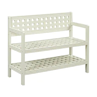 New Ridge Home Beaumont Linen Solid Birch Wood Large Bench With Back