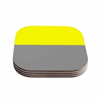 Trebam 'Polovina V.5' Yellow Gray Coasters (Set of 4)