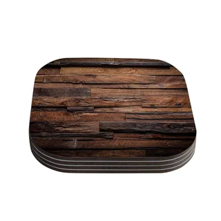 Susan Sanders 'Espresso Dreams' Rustic Wood Coasters (Set of 4)