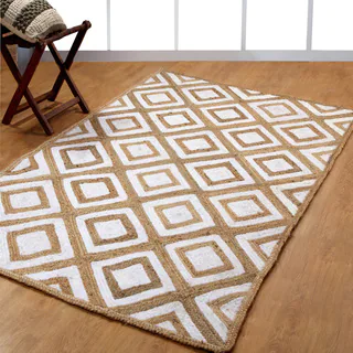 Hand-woven Braided Natural Fiber Jute and Cotton Area Rug (8' x 10')