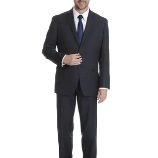 Daniel Hechter Men's Navy Tic Weave Modern Fit Wool Suit