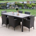 angelo:HOME 7-Piece Rattan Dining Set - Brown