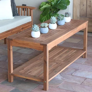 The Grey Barn Bluebird Acacia Wood 50-inch Brown Patio Coffee Table