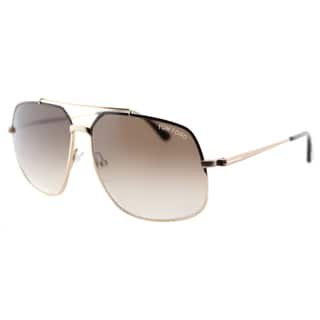 Tom Ford TF 439 48F Ronnie Shiny Brown Gold Metal Aviator Brown Gradient Lens Sunglasses