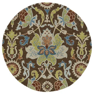 Anabelle Chocolate Floral Hand-Tufted Wool Rug (11'9 x 11'9 Round)