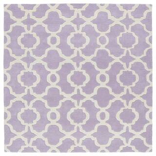 Cosmopolitan Trellis Lilac/Ivory Hand-Tufted Wool Rug (11'9 x 11'9 Square)