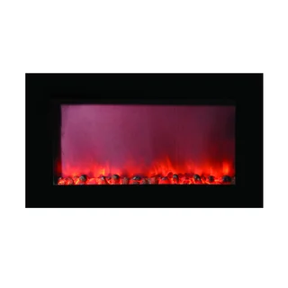 Maximizer Full Metal Construction Wall-mounted Electric Fireplace with Large Viewing Area