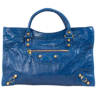 Balenciaga Giant 12 Gold City Medium Leather Bag in Bleu Lazuli