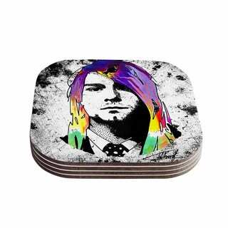 Kess InHouse Ivan Joh 'Grunge' Pop Art Lavender Coasters (Set of 4)
