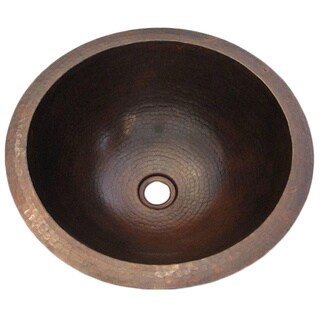 Unikwities Oil-rubbed-bronze Finish Solid Copper 18-inch Hand-hammered Round Undermount Lav or Bar Sink