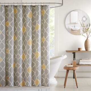 INK+IVY Nile Cotton Printed Shower Curtain 2-color option