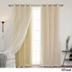 Aurora Home Mix and Match Blackout and Tulle Lace Sheer Silver Grommet 4-piece Curtain Panels - Thumbnail 9