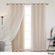Aurora Home MIX & MATCH CURTAINS Blackout and Tulle Lace Sheer Silver Grommet 4-piece Curtain Panel Pair