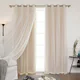Aurora Home Mix and Match Blackout and Tulle Lace Sheer Silver Grommet 4-piece Curtain Panels - Thumbnail 0