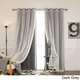 Aurora Home Mix and Match Blackout and Tulle Lace Sheer Silver Grommet 4-piece Curtain Panels - Thumbnail 4