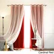 Aurora Home MIX & MATCH CURTAINS Blackout and Tulle Lace Sheer Silver Grommet 4-piece Curtain Panel Pair