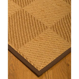 Handcrafted Osaka Natural Sisal Rug - Dark Brown Binding, 2' x 3'