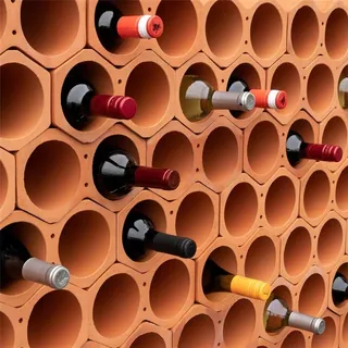 SomerTile 5 x 9.25-inch Botellera Terra Cotta Unglazed Stackable Wine Rack (Case of 20)
