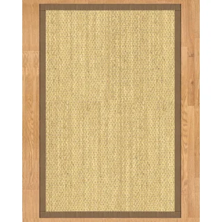 Handcrafted Positano Natural Seagrass Rug - Taupe Binding, (3' x 5')